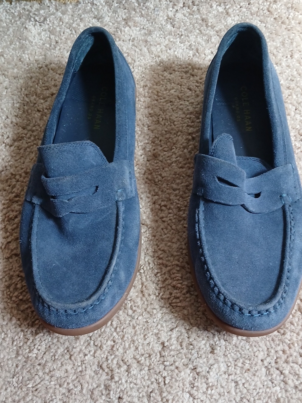 Cole Haan Men’s Navy Suede Penny Loafers 10M